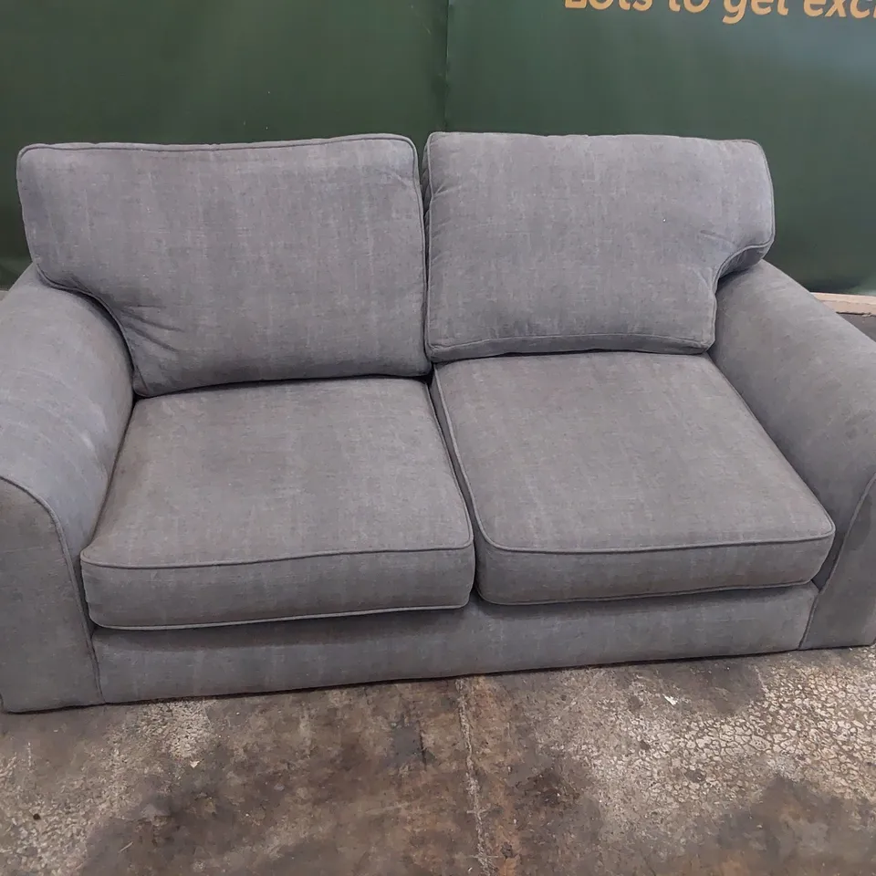 QUALITY BRITISH DESIGNER LOUNGE Co. TWO SEATER SOFA GREY FABRIC 
