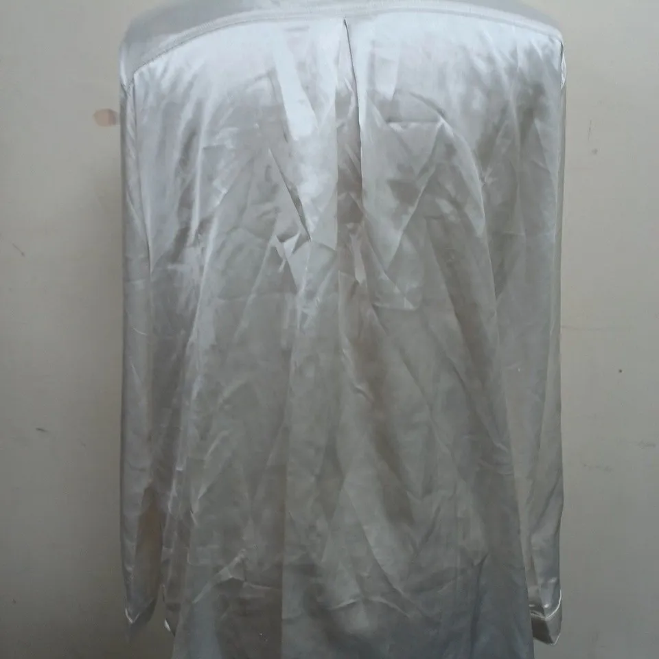 PLT SILK SHIRT IN WHITE - SIZE LARGE 