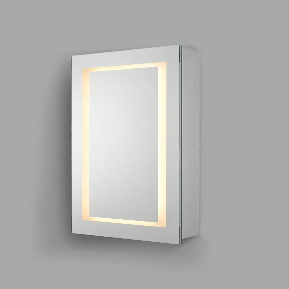 BRAND NEW BOXED CRYSTO 500 x 700 RING-LIT LED ALUMINIUM MIRROR CABINET - C57.7504 (1 BOX) RRP £582