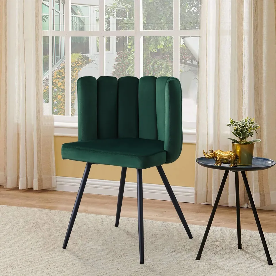 BOXED MARKLAND DINING CHAIR IN GREEN [VELVET]