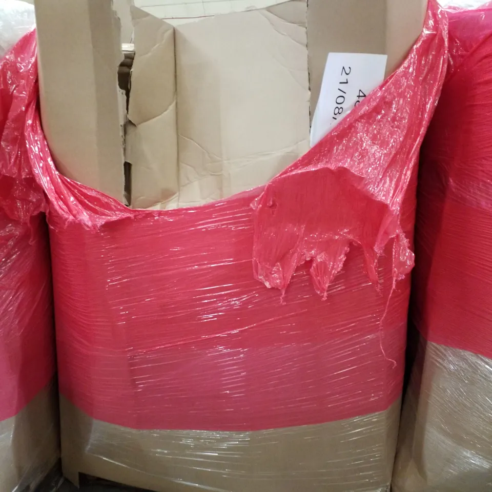 PALLET OF ASSORTED PRODUCTS INCLUDING ROUND WALL MIRROR, WOOD HANGERS, STEP STOOL, SUITCASE, PET CARRIER
