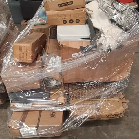PALLET OF ASSORTED FURNITURE/ CATERING ITEMS - SHELVING, SACK-TRUCK, WEES CONTROL MEMBRANE