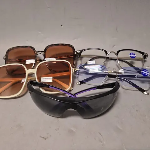APPROXIMATELY 15 ASSORTED VISION CARE ITEMS TO INCLUDE - EYE WEAR GLASSES , SUNGLASSES GLASSES , CARRY CASES ETC