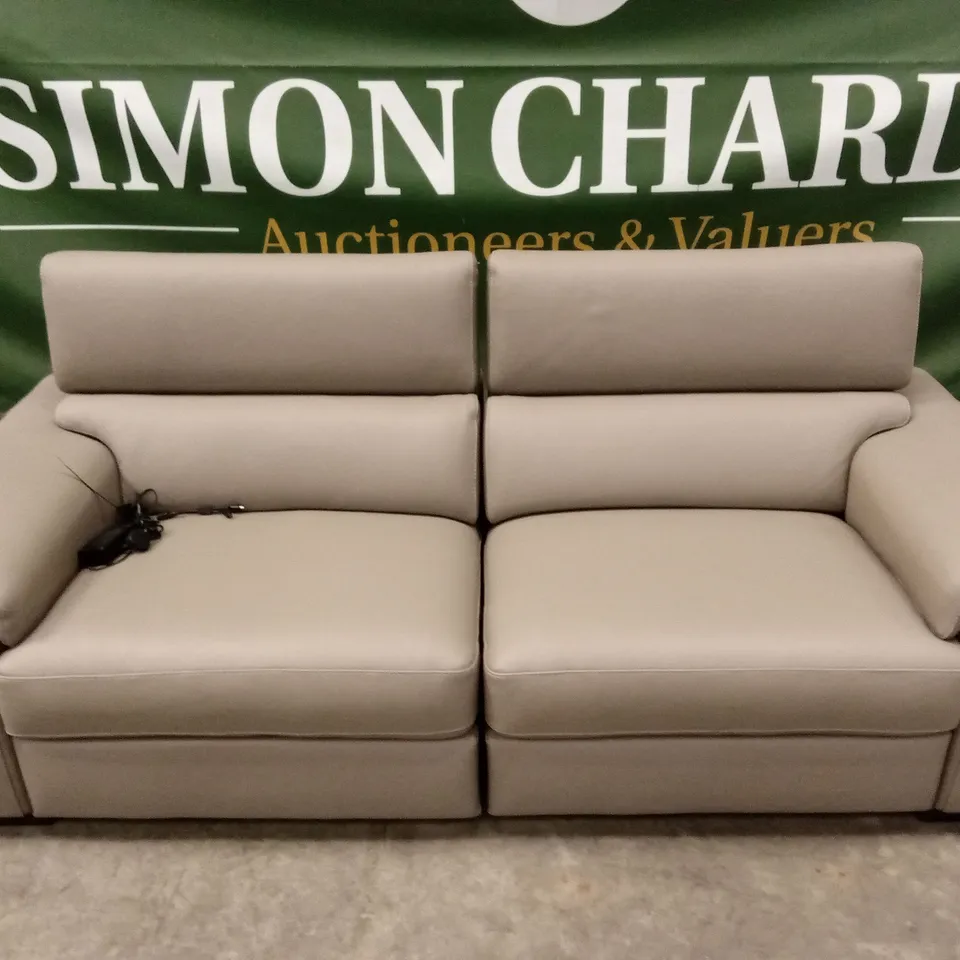 QUALITY DESIGNER ITALIAN MADE VENTO LARGE 3 SEATER ELECTRIC RECLINER LEATHER SOFA 