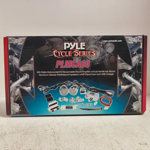 BOXED PYLE CYCLE SERIES PLMCA60 600W MOTORCYCLE/ATV/SNOWMOBILE MOUNT AMPLIFIER KIT
