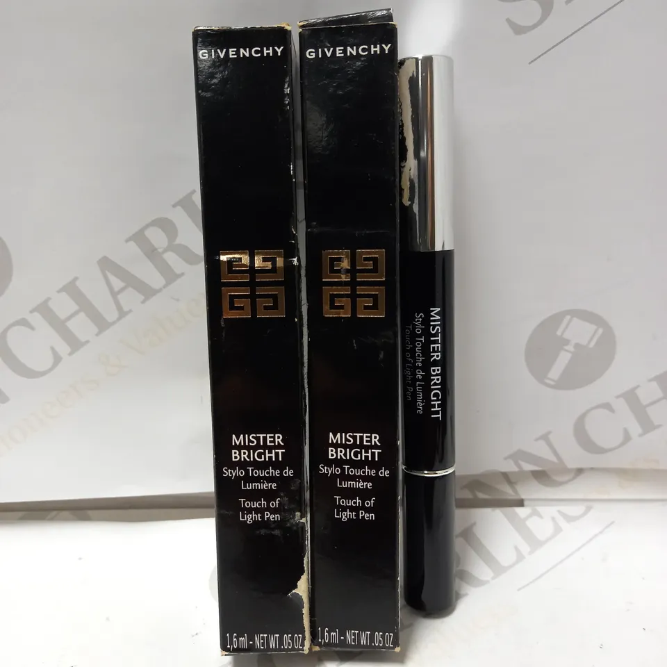 LOT OF 2 GIVENCHY MISTER BRIGHT TOUCH OF LIGHT PEN - 73 MOONLIGHT