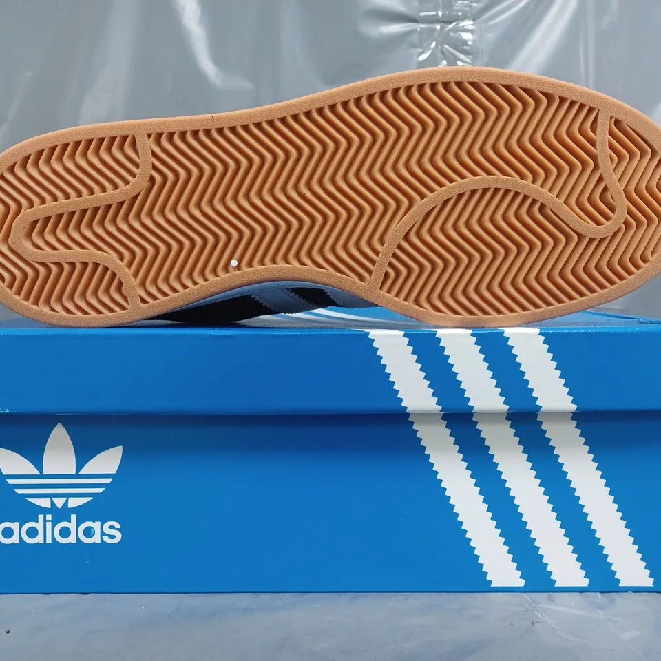 BOXED PAIR OF ADIDAS CAMPUS 00S SHOES IN BLACK/WHITE SIZE UK 12