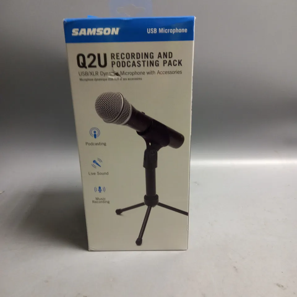 BOXED SAMSON Q2U RECORDING AND PODCASTING USB MICROPHONE PACK
