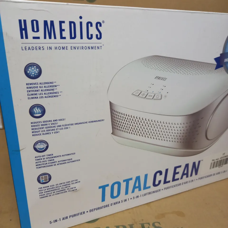 BOXED HOMEDICS TOTAL CLEAN 5 IN 1 DESKTOP AIR PURIFIER