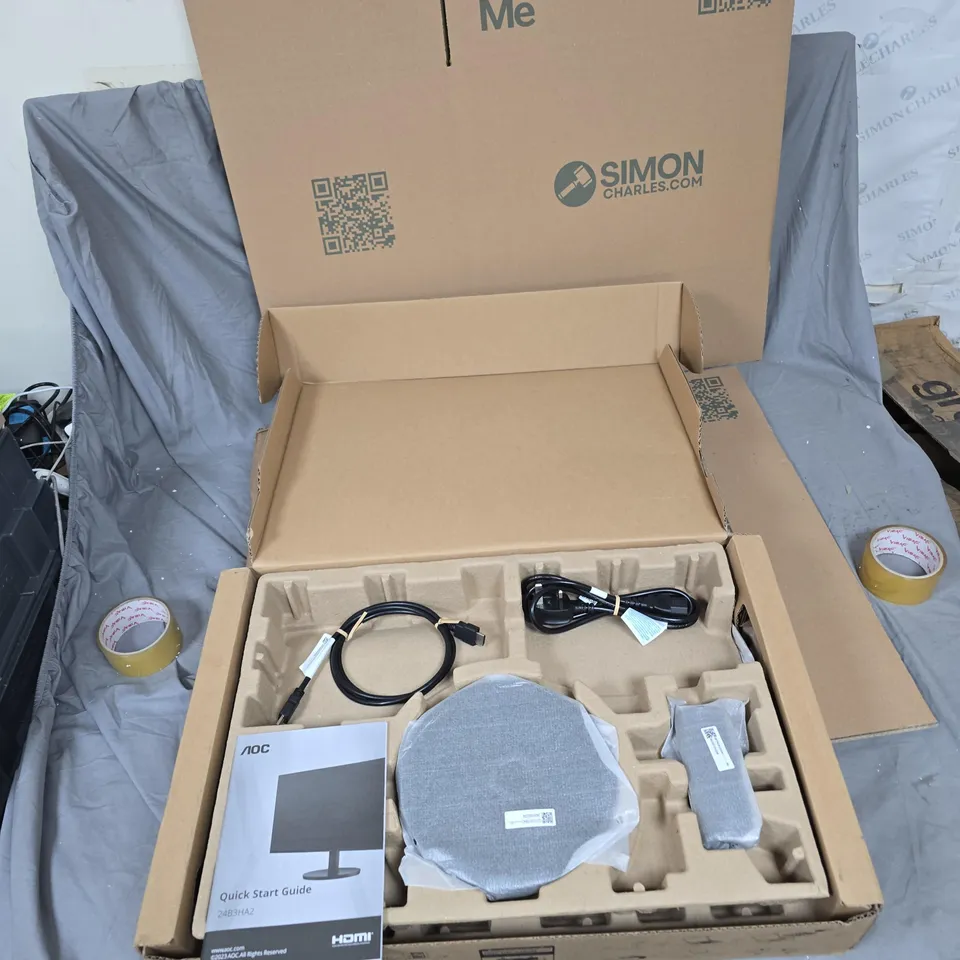 AOC 24B3HA2 23.8-INCH LCD MONITOR – HDMI & POWER CABLES INCLUDED