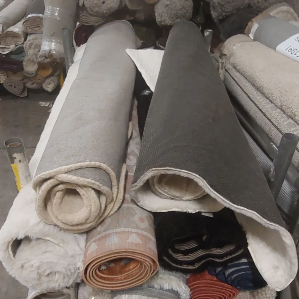 STILLAGE CONTAINING APPROXIMATELY  22x ASSORTED DESIGNER RUGS - STILLAGE NOT INCLUDED