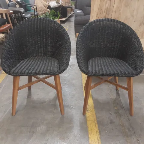 PAIR OF DESIGNER RATTAN CHAIRS