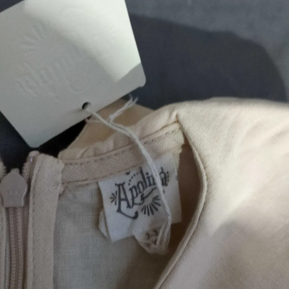 APOLINA KIDS CREAM EMBROIDERED DRESS, SIZE 2-3 YEARS