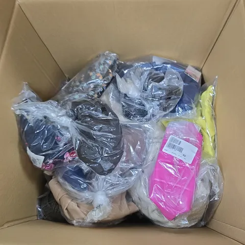 LARGE BOX OF APPROX 10 ASSORTED CLOTHING ITEMS 