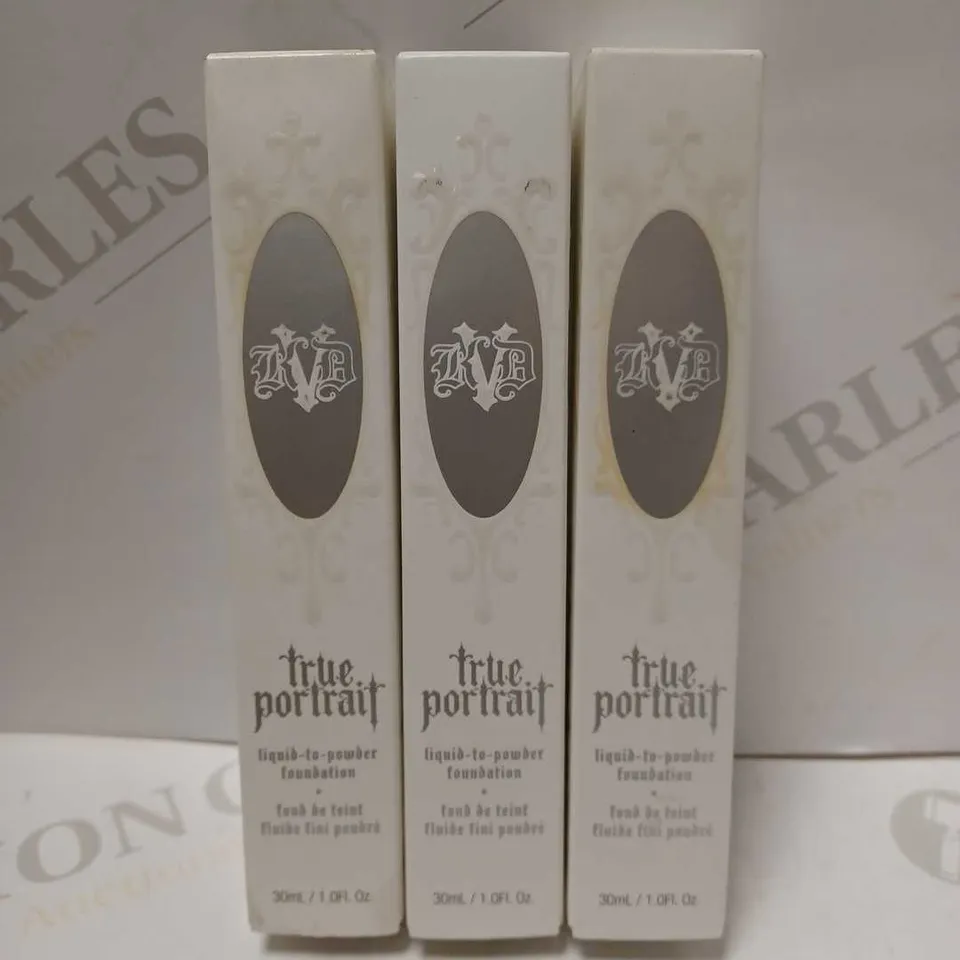 LOT OF 6 X 30ML KVD VEGAN BEAUTY TRUE PORTRAIT FOUNDATION - DEEP 090