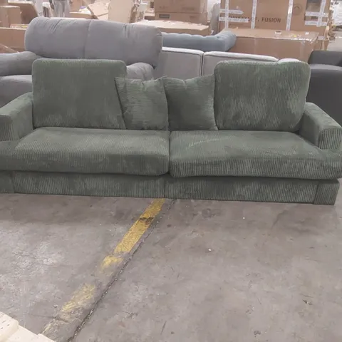 QUALITY DESIGNER 3 SEATER CORDUROY SOFA - MISSING LEGS