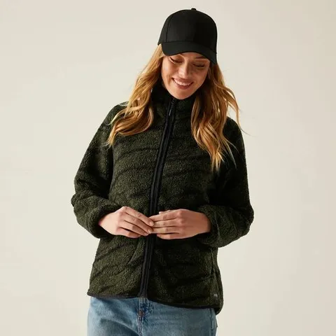 BRAND NEW REGATTA WOMEN'S FULL-ZIP FLEECE FRANKIE BORG DARK KHAKI SIZE 10