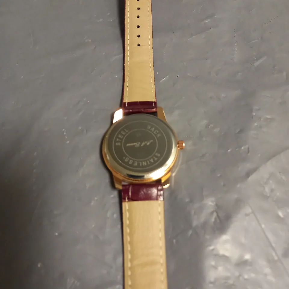 MENS LA BANUS WATCH - GOLD COLOUR CASE - LEATHER STRAP