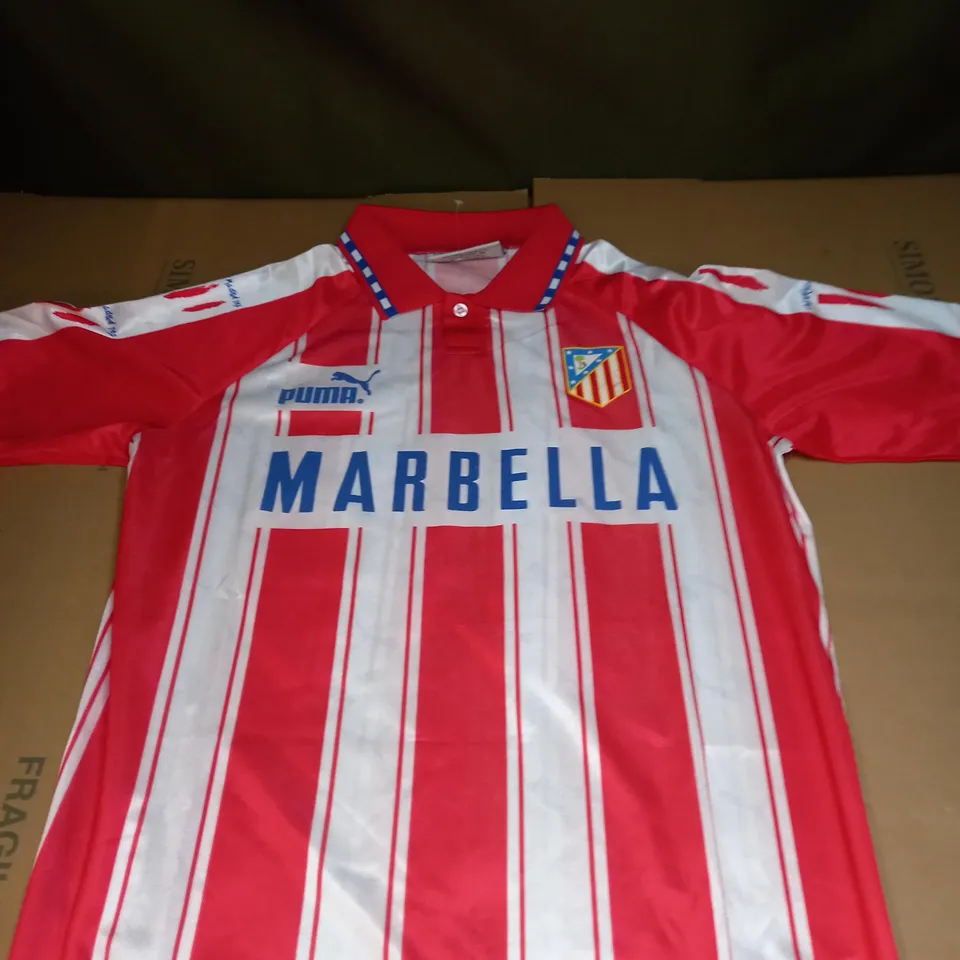MENS RETRO ATHLETICO MADRID HOME JERSEY SIZE UNSPECIFIED