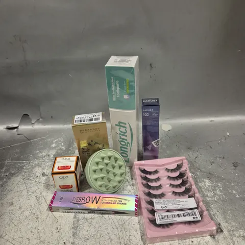 APPROXIMATELY 20 ASSORTED HEALTH AND BEAUTY PRODUCTS TO INCLUDE LONGRICH TOOTHPASTE, CEO CREAM AND FALSE LASHES