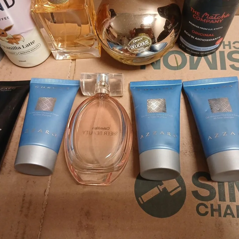 MIXED BEAUTY LOT TO INCLUDE; CALVIN KLEIN SHEER BEAUTY EDP + AZZARO HAIR CARE SET