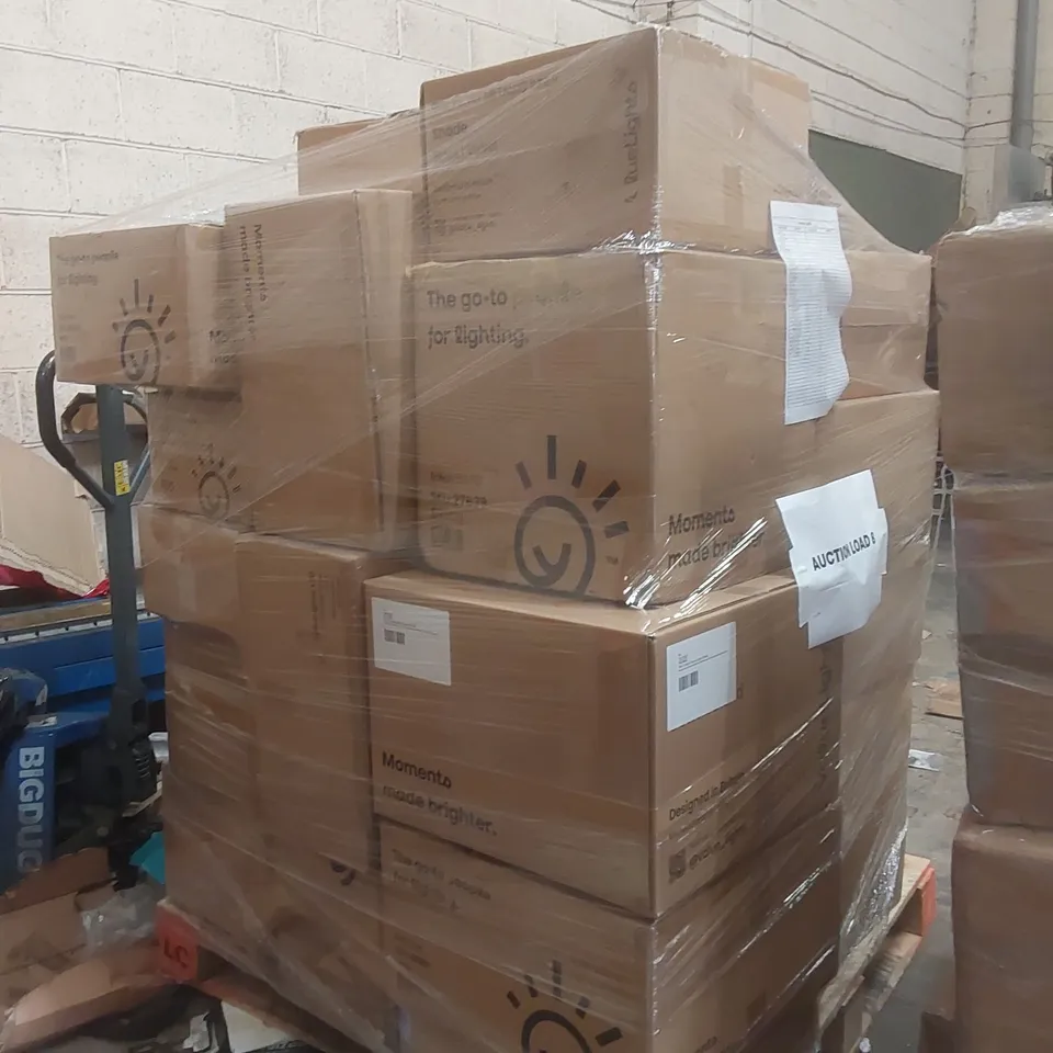 PALLET CONTAINING A VERY LARGE QUANTITY OF ASSORTED DESIGNER LIGHTING PRODUCTS