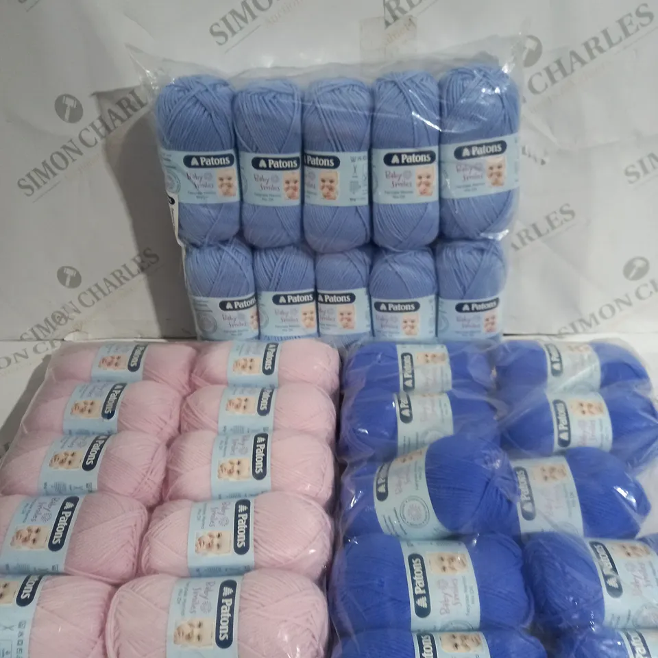 SET OF 3 BAGGED PATONS YARNS OF WOOL IN VARIOUS COLOURS