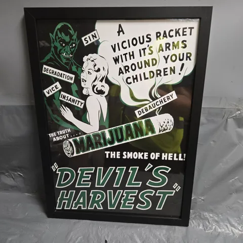 DEVIL'S HARVEST POSTER – FRAMED ANTI-DRUG PROPAGANDA PRINT