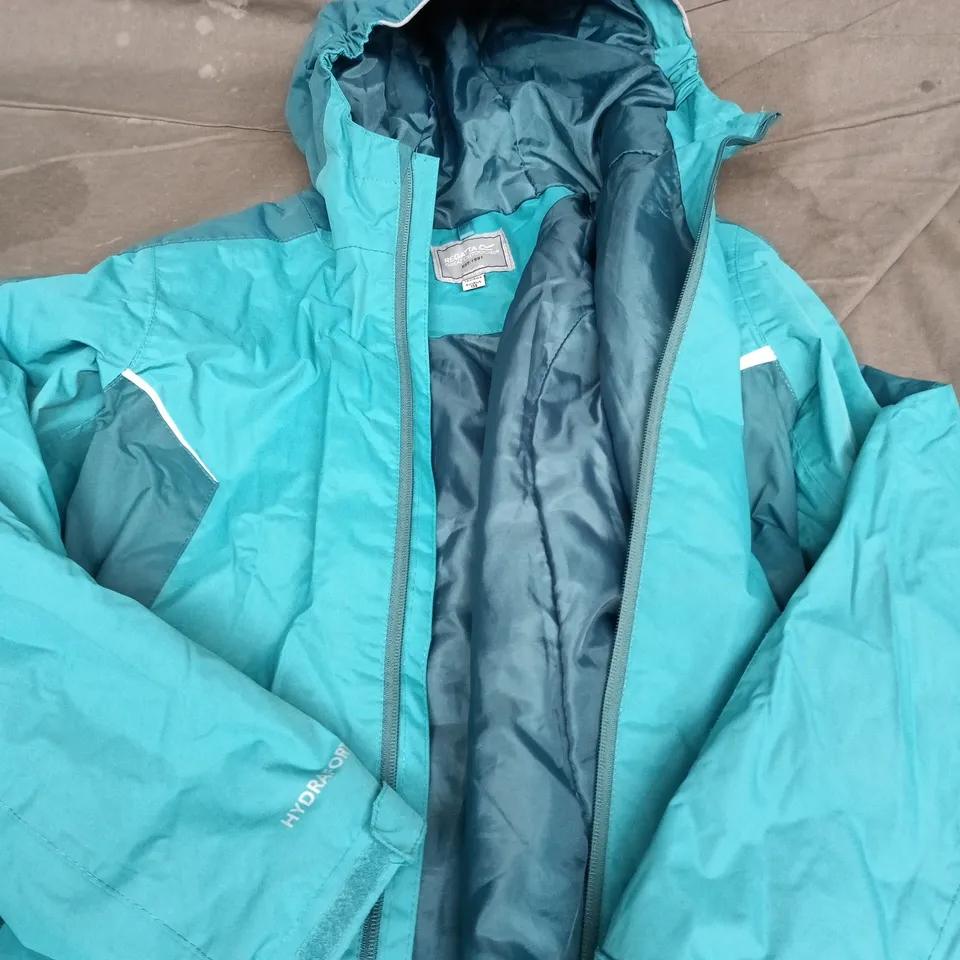 REGATTA HYDRASPORT HOODED JACKET – TEAL - 13YRS