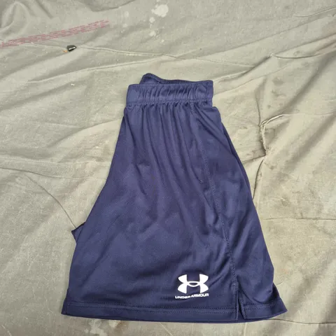 UNDER ARMOUR NAVY ATHLETIC SHORTS - SIZE UNSPECIFIED