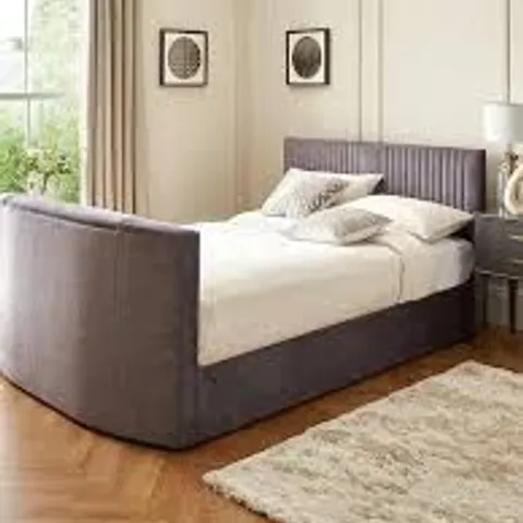 BOXED PRENT DOUBLE TV BED IN GREY (4 BOXES)
