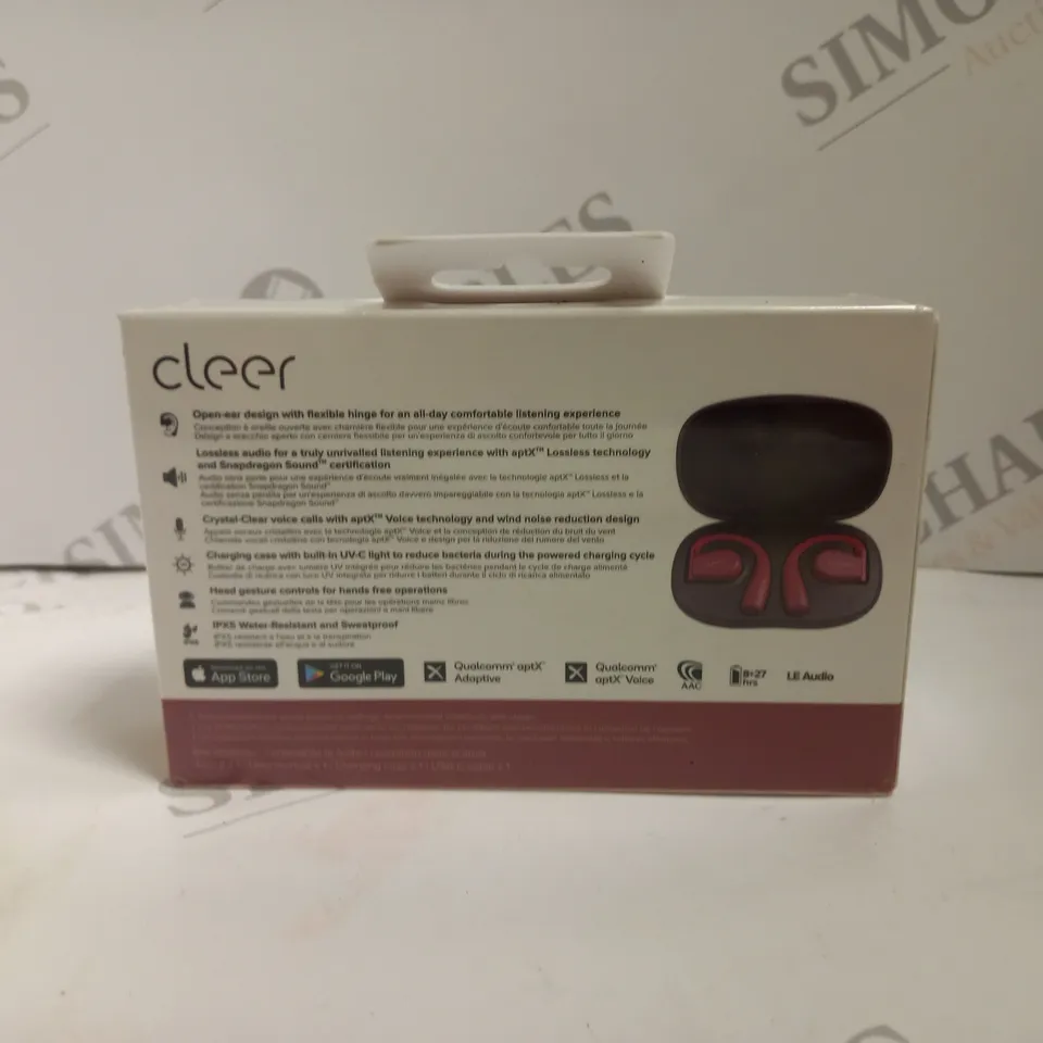 BOXED & SEALED CLEER ARC II SPORT OPEN EAR TRUE WIRELESS BLUETOOTH HEADPHONES RED