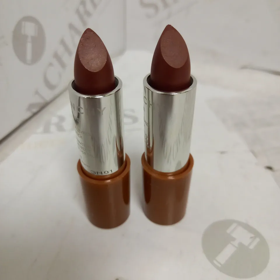 LOT OF 2 GIVENCHY ROUGE INTERDIT LIPSTICKS IN RACY BROWN