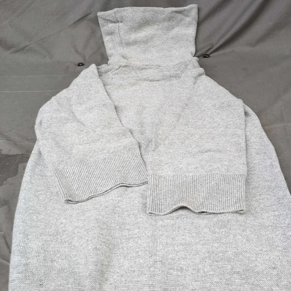 PHASE EIGHT DAHLIE LUREX DRESS – SILVER, SIZE M