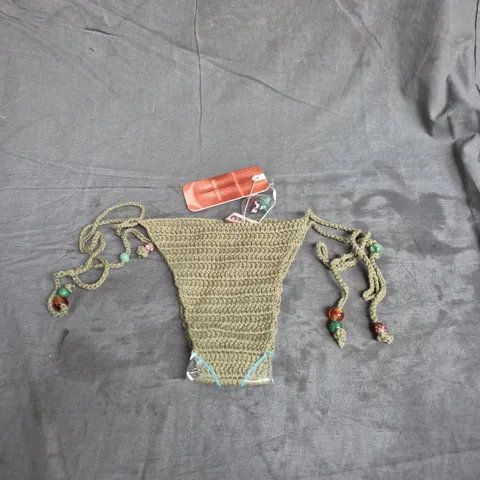 JADED LONDON CROCKET BIKINI BOTTOM IN GREEN SIZE XS