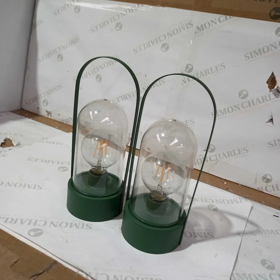 BUNDLEBERRY BY AMANDA HOLDEN SET OF 2 INDOOR OUTDOOR LANTERNS - GREEN 