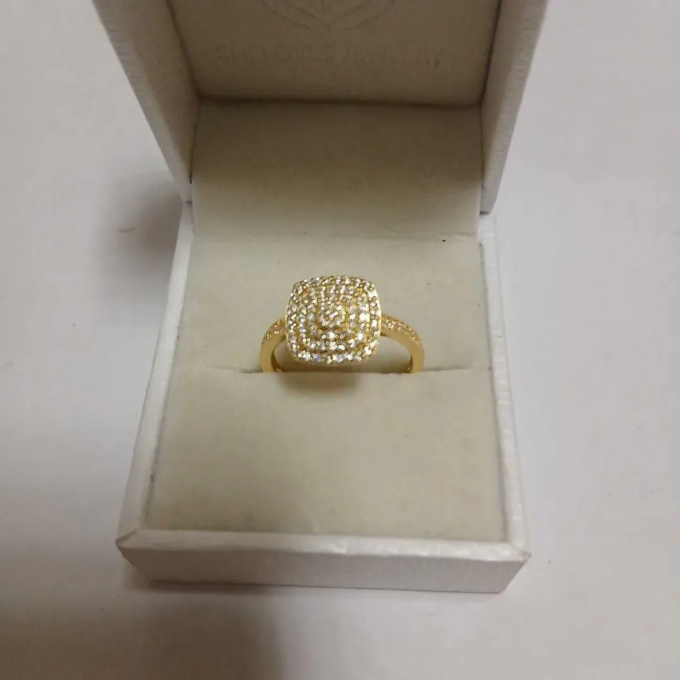 DIAMONIQUE 0.4CT TW SQUARE PAVE RING STERLING SILVER 