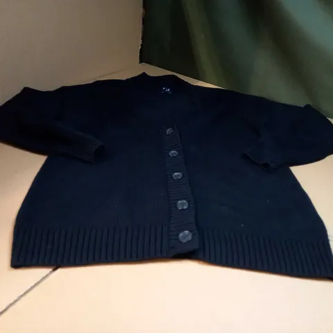 GAP BLACK KNITTED V NECK CARDIGAN - MEDIUM