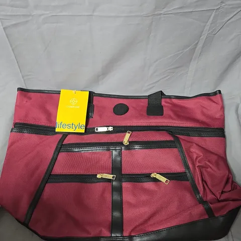 COMPASS LIFESTYLE DUFFEL BAG – MAROON WITH BLACK TRIM