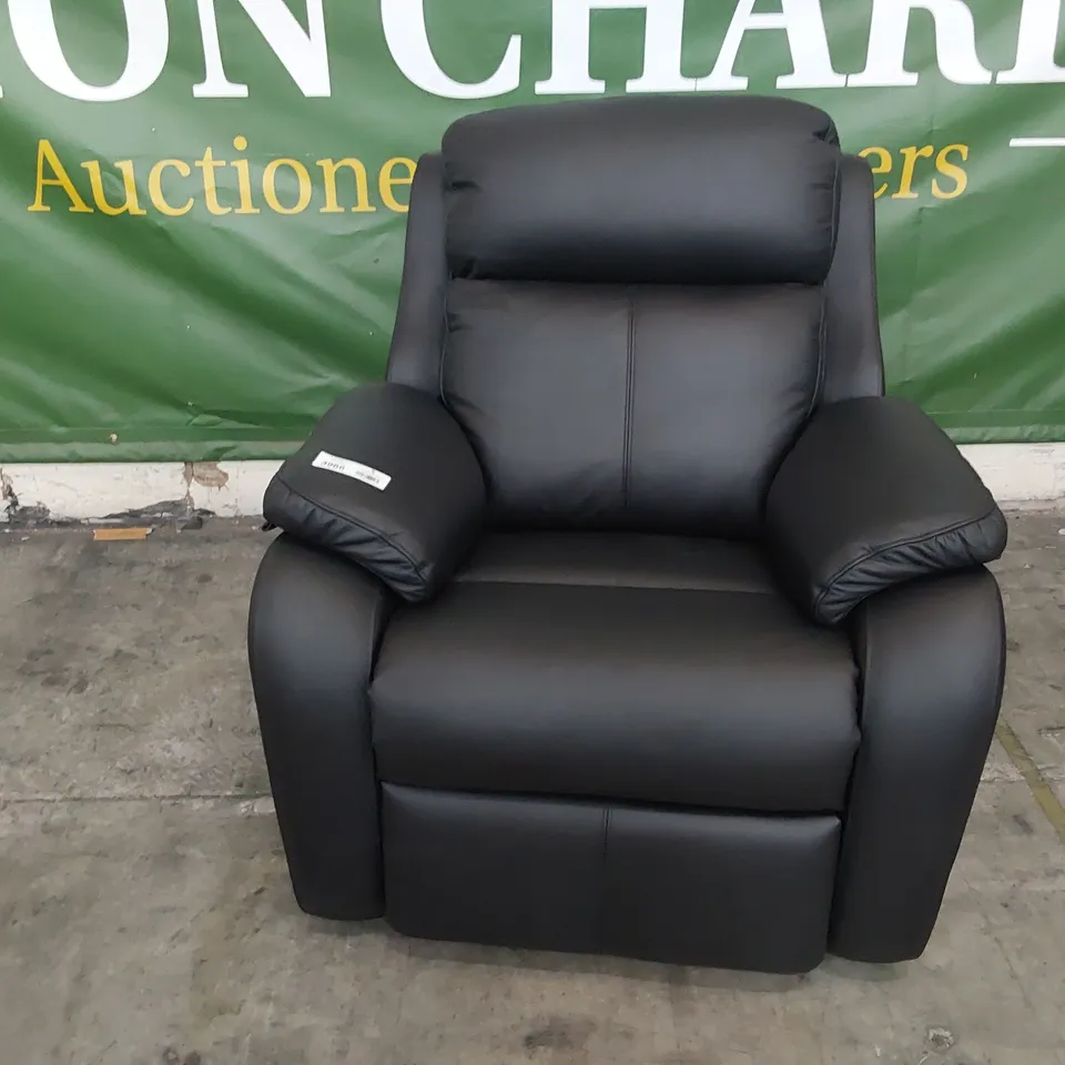 QUALITY BRITISH DESIGNER G PLAN KINGSBURY POWER RECLINING EASY CHAIR CAMBRIDGE BLACK LEATHER 