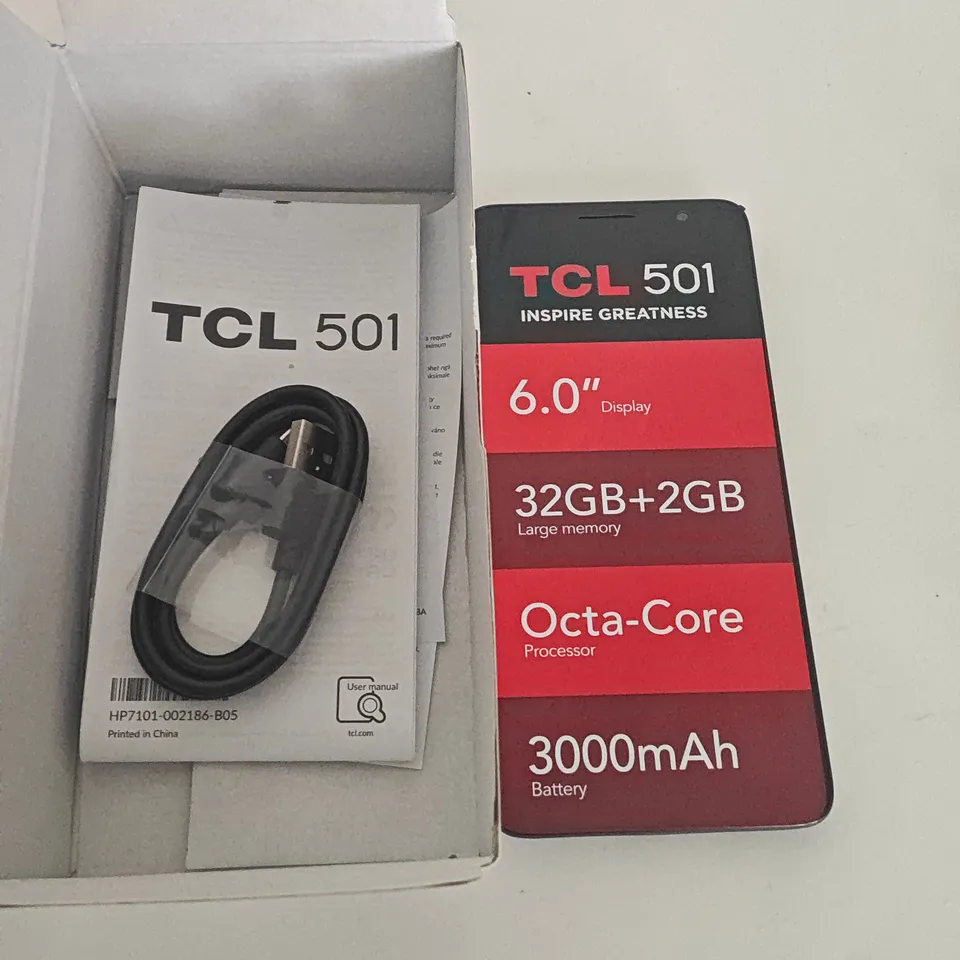 BOXED TCL 501 2/32GB IN BLACK - T433D