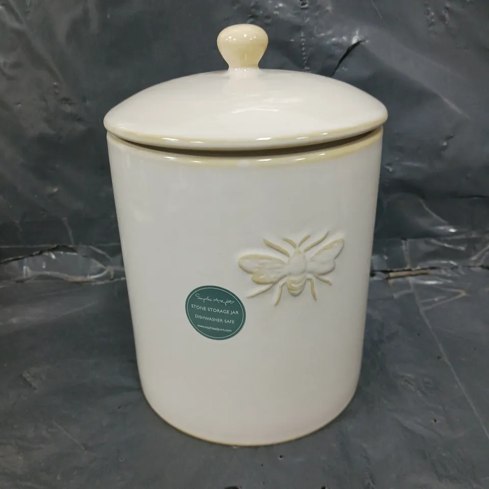 STONEWARE BEE THEMED STORAGE JAR - COLLECTION ONLY 