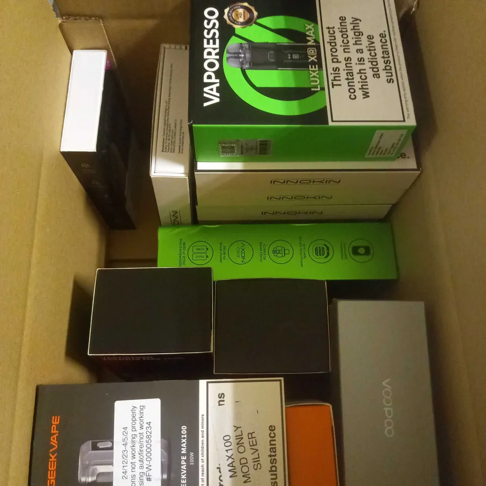 APPROXIMATELY 20 BOXED E-CIGARETTES TO INCLUDE VAPORESSO, VOOPOO, INNOKIN ETC 