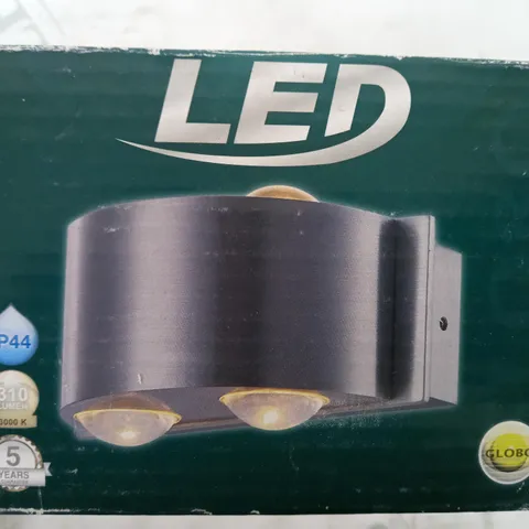 BOXED GLOBO 4 WATT OUTDOOR WALL LIGHTING LED ALUMINIUM CLEAR GLASS