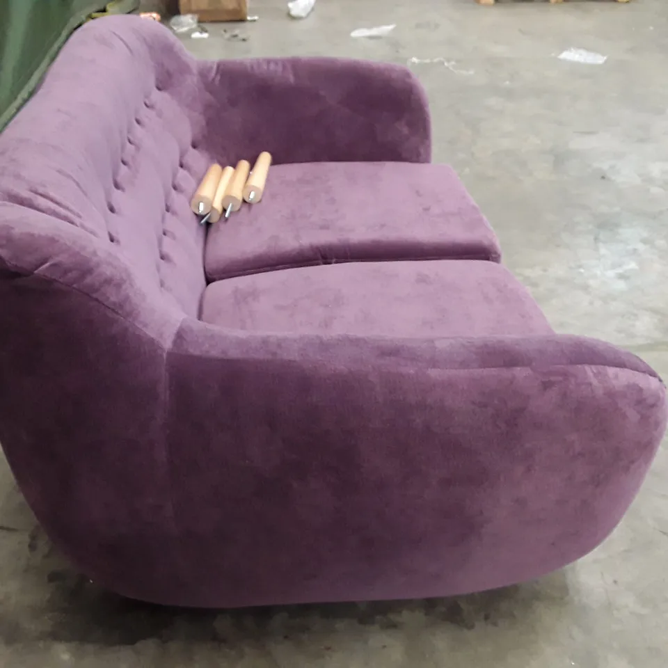 QUALITY DESIGNER MILLICENT 2 SEATER MADE TO ORDER 2 SEATER SOFA - PURPLE FABRIC