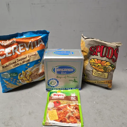 APPROXIMATELY 7 ASSORTED FOOD & DRINK ITEMS TO INCLUDE - TAGLESS TEA BAGS , NESTLE CEREVITA , BEEF FALVOUR ETC