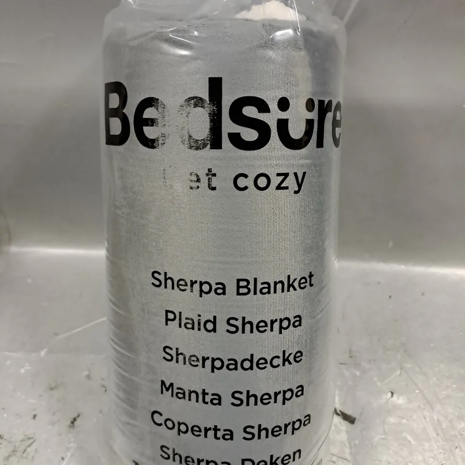 BEDSURE TWIN SHERPA BLANKET IN GREY