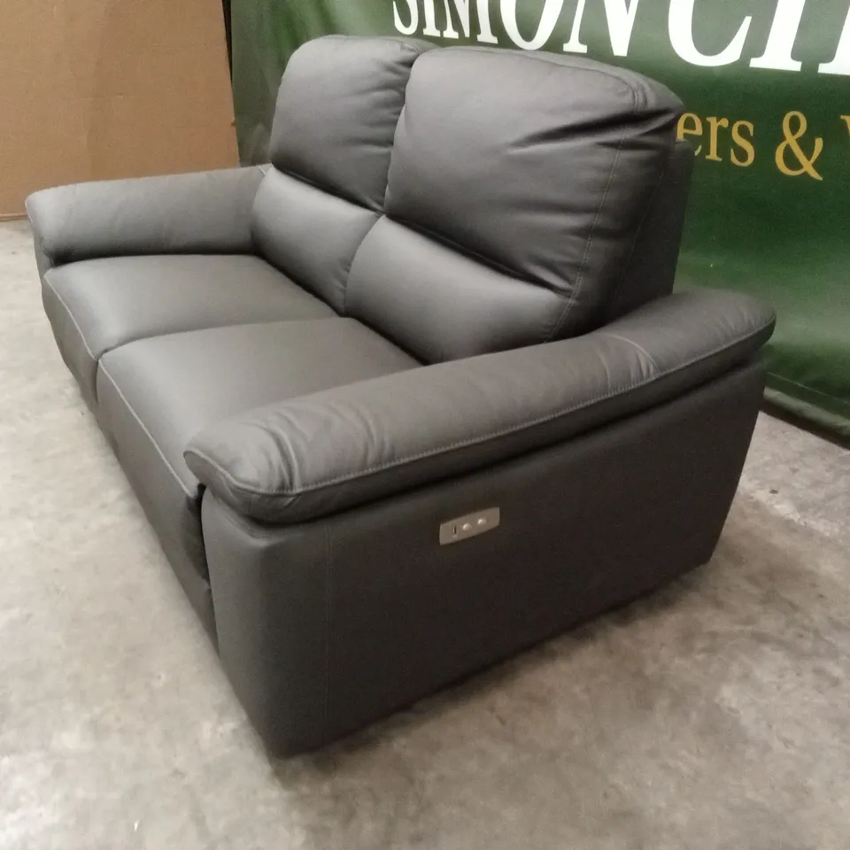PAVILION 2 SEATER LEATHER/FAUX LEATHER POWER RECLINER SOFA - CHARCOAL RRP £949