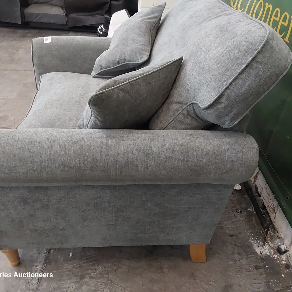 DESIGNER WILLIAM SNUGGLER CHAIR GREY FABRIC 