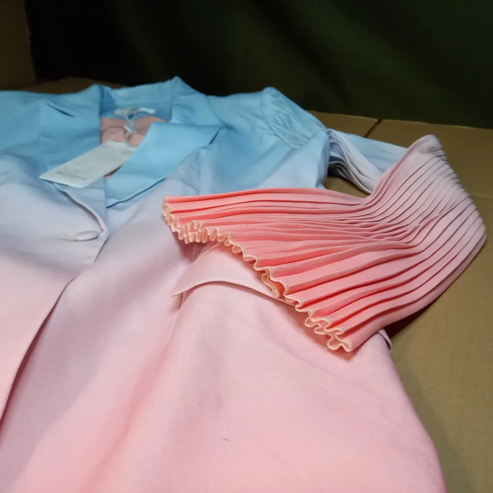 FOREVER UNIQUE POWER BLUE/PINK STATEMENT BLAZER - SIZE 16